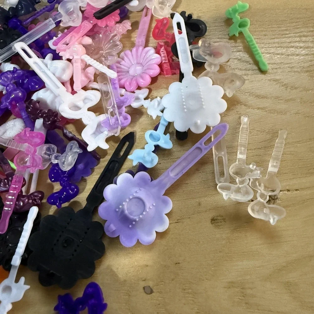 Vintage 80's 90's Hair Clips Barrettes Plastic Flowers Bows Lot of ~100
